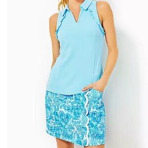 LILLY PULITZER LUXLETIC MONICA SCALLOP SKORT AMALFI BLUE Size 10